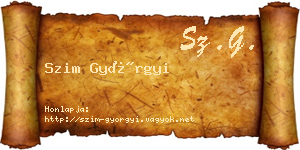 Szim Györgyi névjegykártya